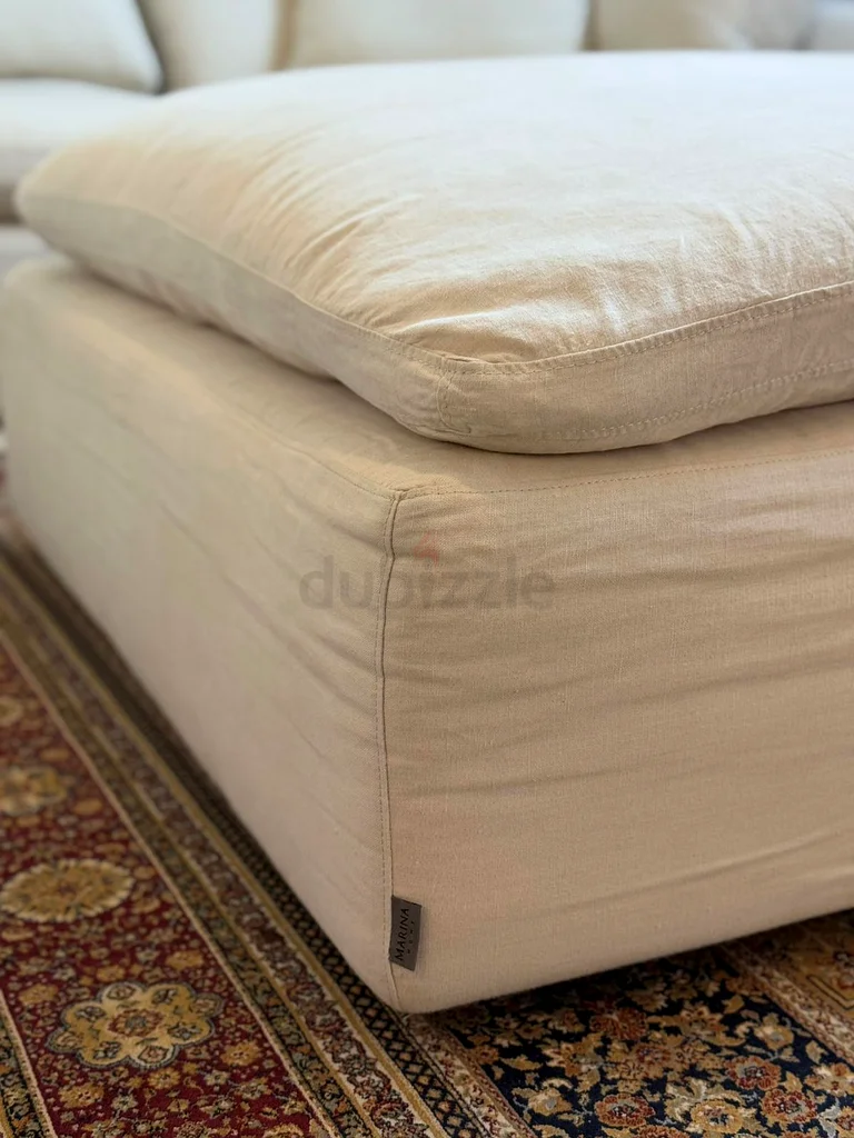 Marina Home “Loucios” Feather-Filled Sectional Sofa with Ottoman – Premium Comfort!63191607323905112
