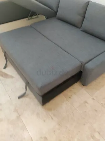 IKEA L Shape Sofa cum bed with big storage and you can fix the storage left or right anyside