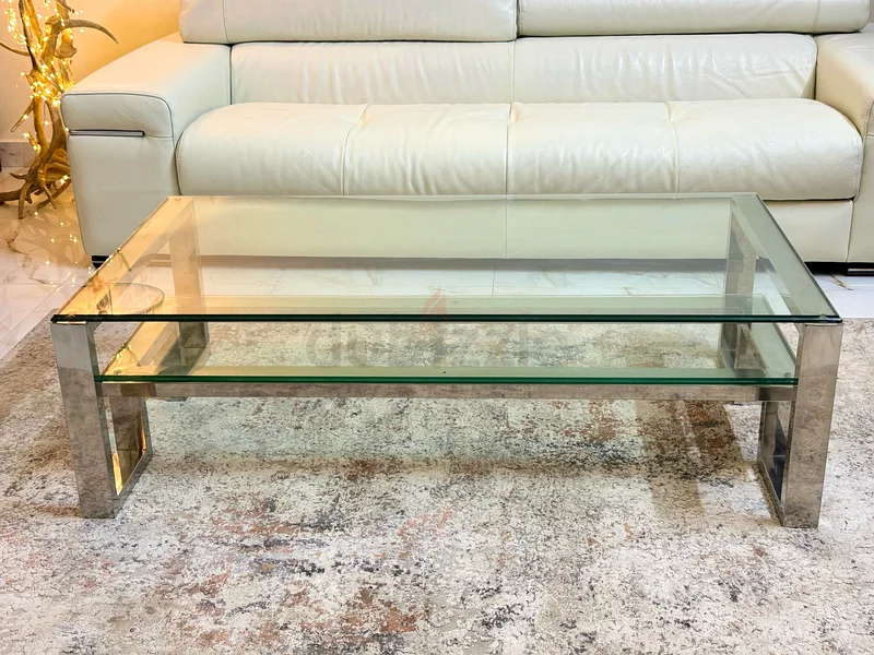 The One Chrome Coffee Table With 2 glass Shelves62863826166913113