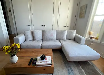 Selling high quality west elm L shape sofa feather filled
