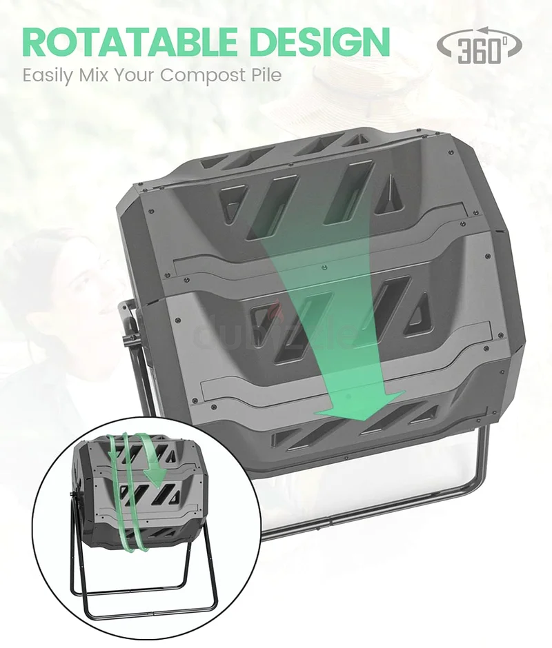 Garden Compost Bin with Dual Rotating Outdoor Composting Tumblers63189623210242112