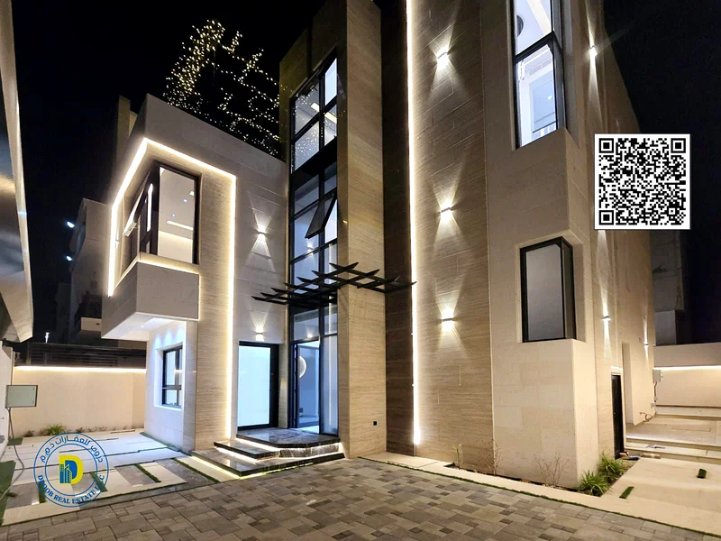 Modern villa with elevator and swimming pool for sale in Al Helio 2, Ajman, 5 rooms, price includes central air conditioning63907700921985110