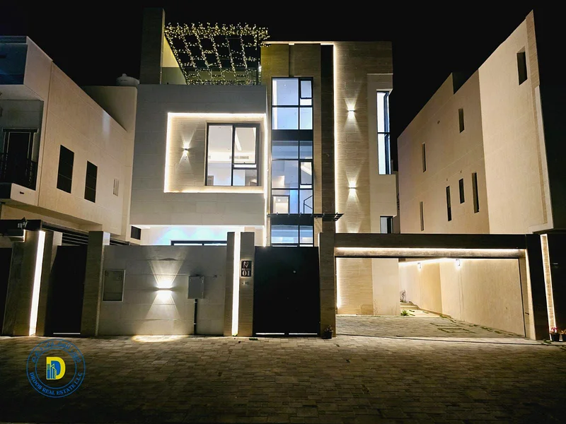 Modern villa with elevator and swimming pool for sale in Al Helio 2, Ajman, 5 rooms, price includes central air conditioning63907700921985111