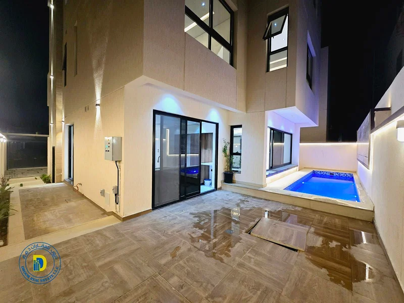 Modern villa with elevator and swimming pool for sale in Al Helio 2, Ajman, 5 rooms, price includes central air conditioning63907700921985112