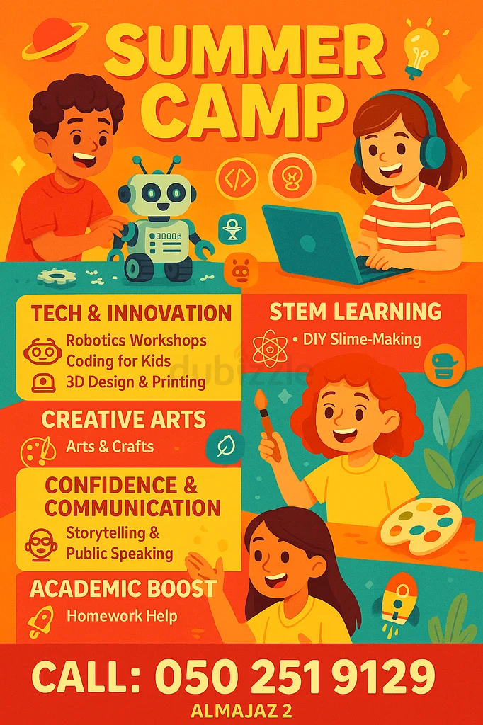 ️ Exciting SUMMER CAMP 2025 in Al Majaz 2 – LIMITED SEATS! 🤖631847366995211111