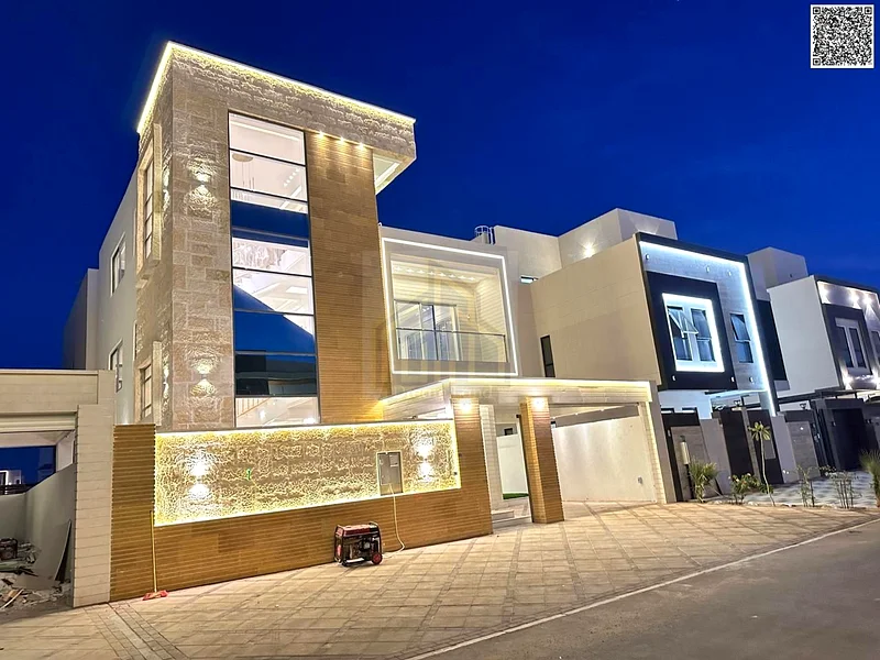 ● For sale, a two-story villa with a roof, directly in front of the mosque, close to Sheikh Mohammed bin Zayed Road - freehold for all nationalities63249235518595111