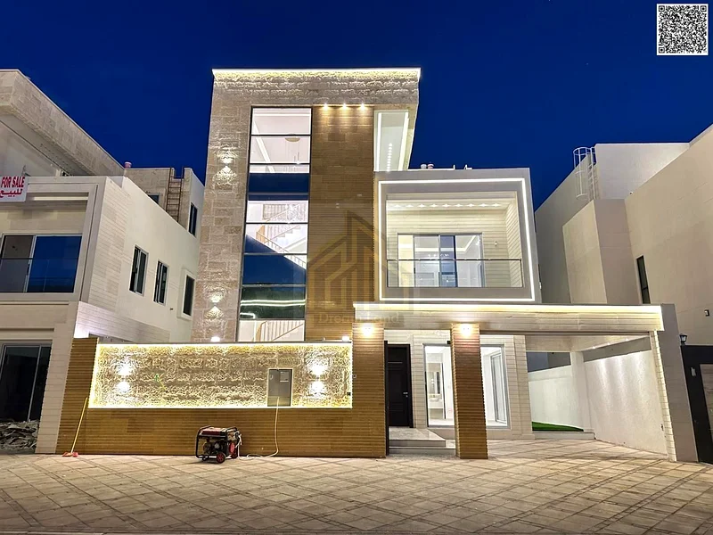 ● For sale, a two-story villa with a roof, directly in front of the mosque, close to Sheikh Mohammed bin Zayed Road - freehold for all nationalities63249235518595117