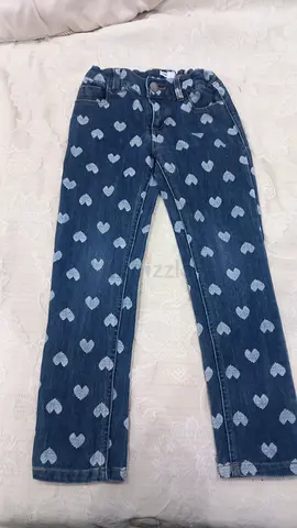Stylish Heart Print Denim Jeans for Kids