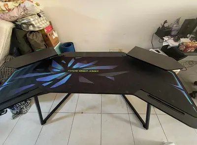 ROYAL POLAR Gaming Desk – 1.8m Anchor Table with Monitor Shelves and Cable Management