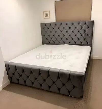Luxurious Grey Upholstered Bed Frame with Comfort Design