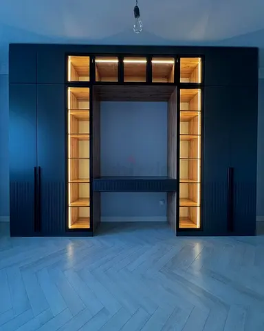 Sleek Modern Entertainment Center with Ambient Lighting