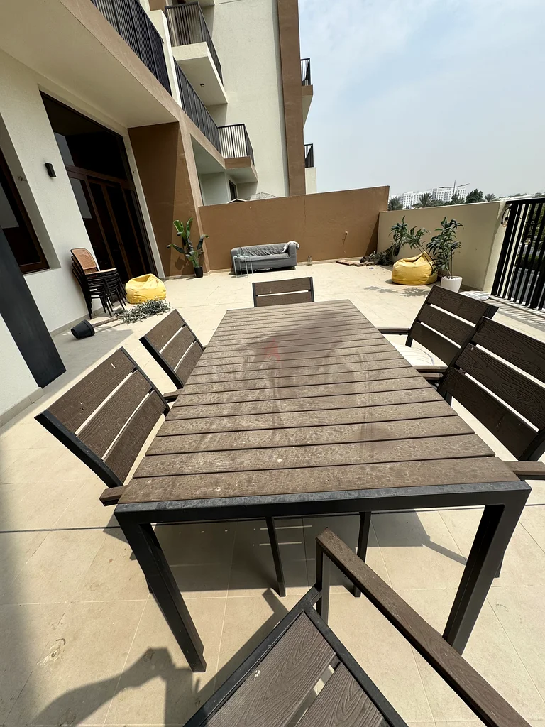 طقم طاولة طعام خارجي أنيق مع 6 كراسي63191108811139111