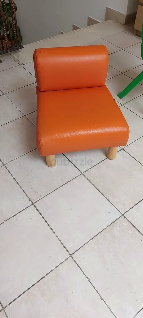 Orange Padded Chair and Green Chair63220328590594111