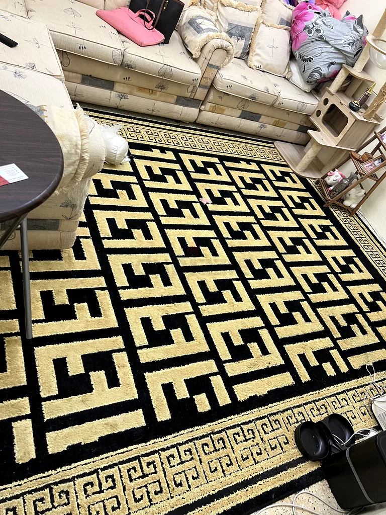 سجادة منطقة أنيقة سوداء وذهبية هندسية63210882666881112