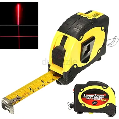 KIZMIQ 25 7. 5M Level Tape Measure Horizontal Vertical Line Ruler Tester