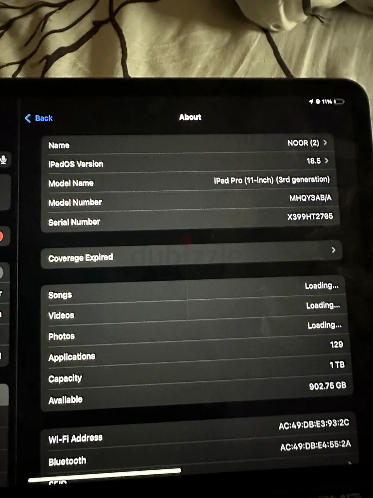جهاز iPad Pro m1 بحجم 11 بوصة وبسعة 1 تيرابايت63183726533377113