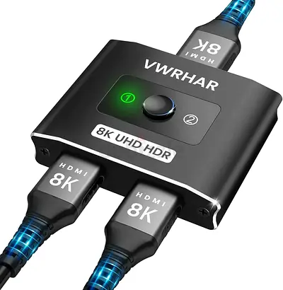 VWRHar HDMI 2.1 Switch 8K HDMI HDMI Switcher Ultra HD High Speed 48Gbps HDMI 2.1
