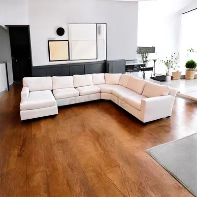 crate and barrel Axis U shape sofa feather filled