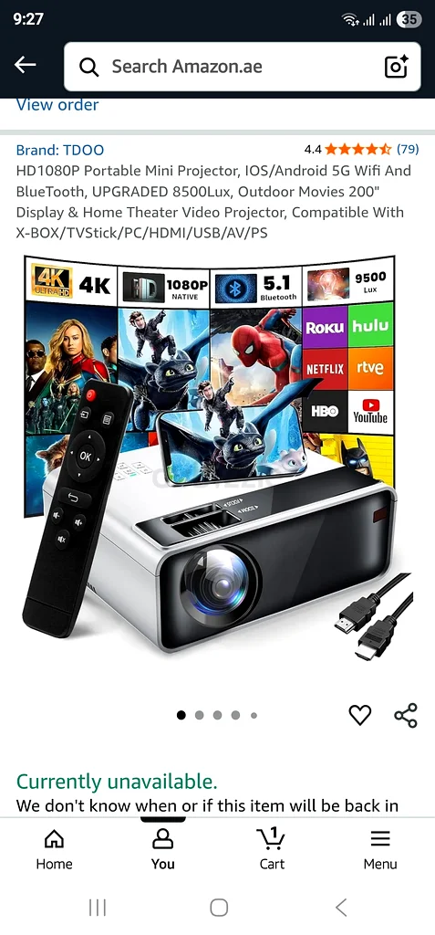 جهاز عرض صغير محمول بدقة 4K عالية الوضوح - مثالي لسينما المنزل!63262937408642110