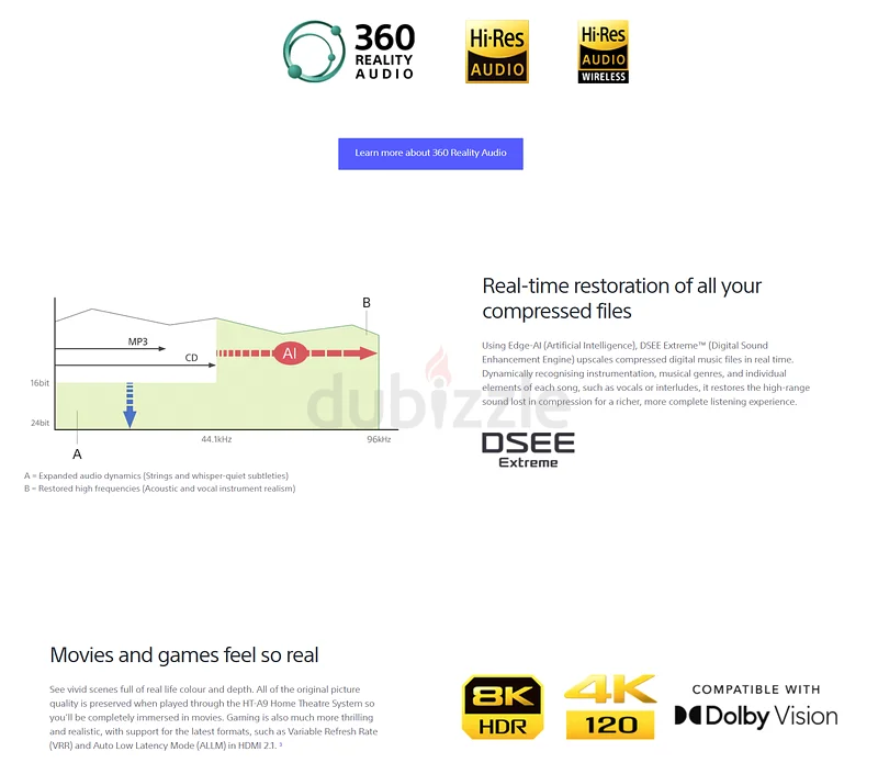 نظام سوني هوم سينما HT-A9 | دقة عالية | خريطة صوت فضائية 360 درجة مع تقنية دولبي أتموس®/دي تي إس:إكس®63262939066883112