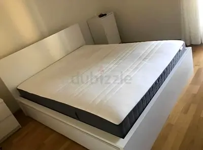 Ikea Malam king size bed 180/200cm bed with 2 storage drawers underneath and Ikea mattress