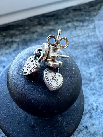 Pandora Silver Heart Earrings