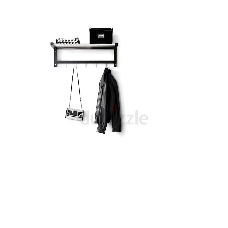 NEW TJUSIG IKEA Hat coat rack with hooks black 79cm63216838810627113