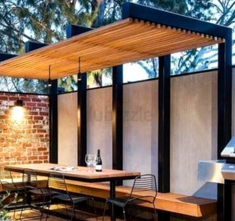 Stylish wooden fences and pergola-outdoor63220321539587111