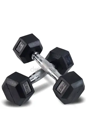 Hexagon Dumbbell Rubber Coated Cast Iron 1 to 10 Kg pairs