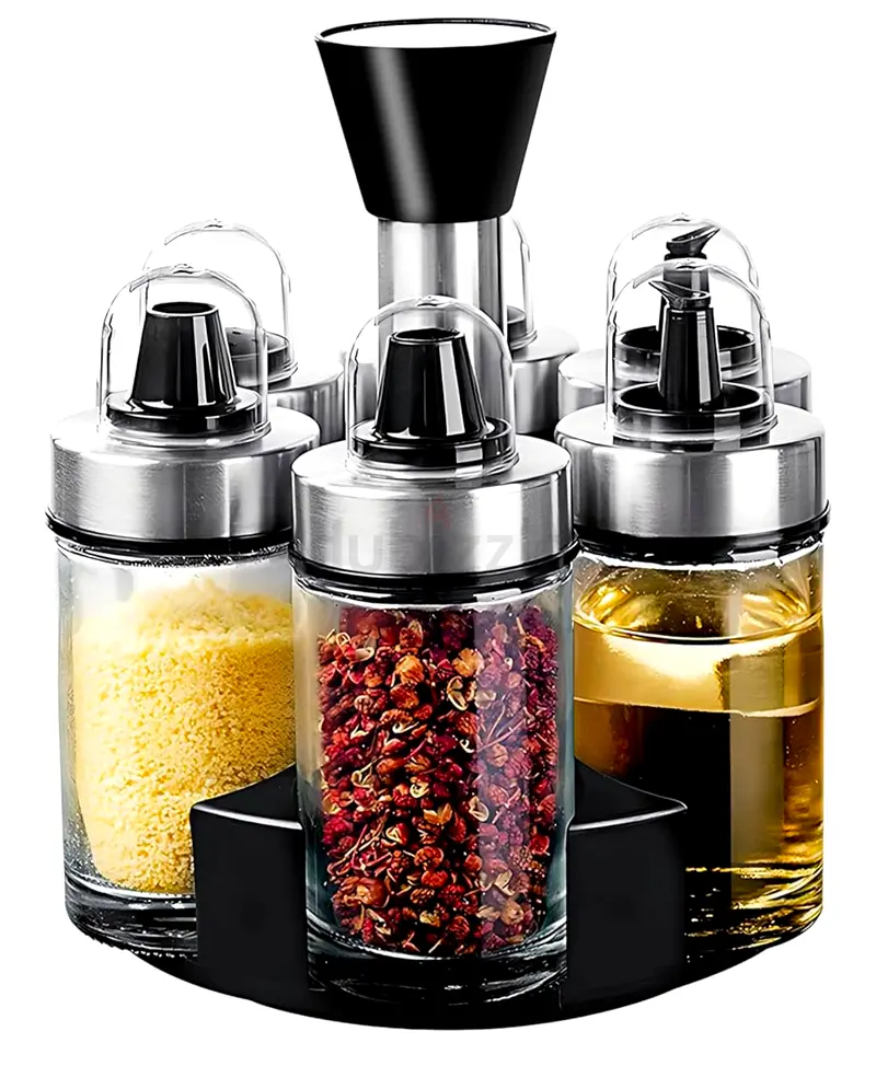 Elegant 6-Piece Spice, Oil and Vinegar Rack - Organize Your Kitchen with Style!