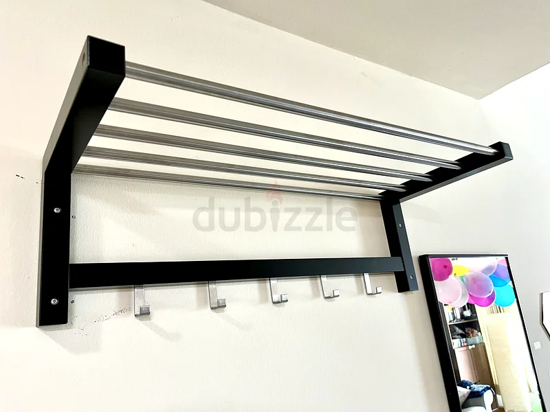 NEW TJUSIG IKEA Hat coat rack with hooks black 79cm63216838810627111