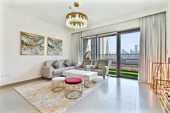3BR APT with Burj View from Balcony | Pool &amp; Gym | Furnished | Flexible term