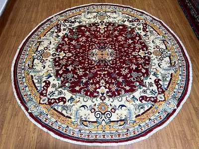 200 x 200 cm | New Handmade Round Beautiful Sultani Zeigler Carpet