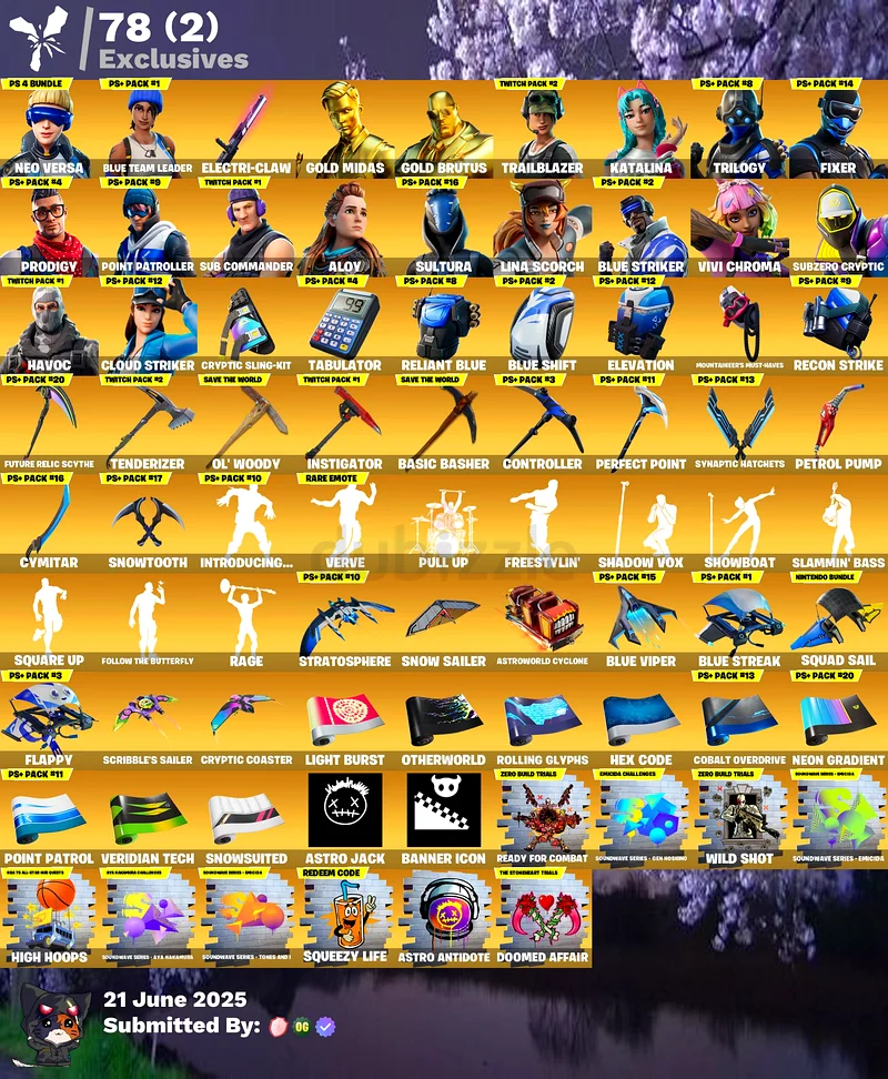 Stacked Fortnite account + Neo versa + PSN exclusives + 3500 V-bucks63175731917187111
