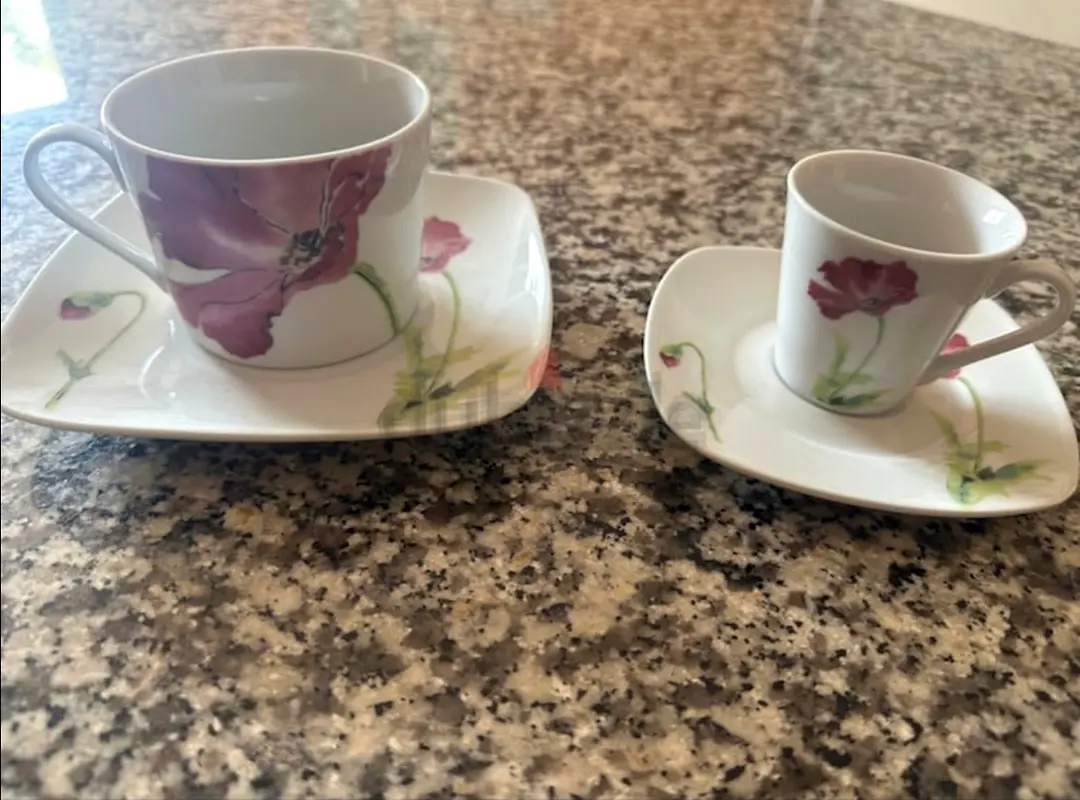طقم شاي وقهوة زهري أنيق