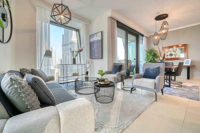 Exquisite 3BR + Maid | Designer Furnished | Full Burj Khalifa & Fountain Views63817592295171112