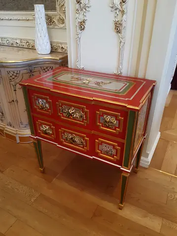 Exquisite Hand-Painted Vintage Chest of Drawers