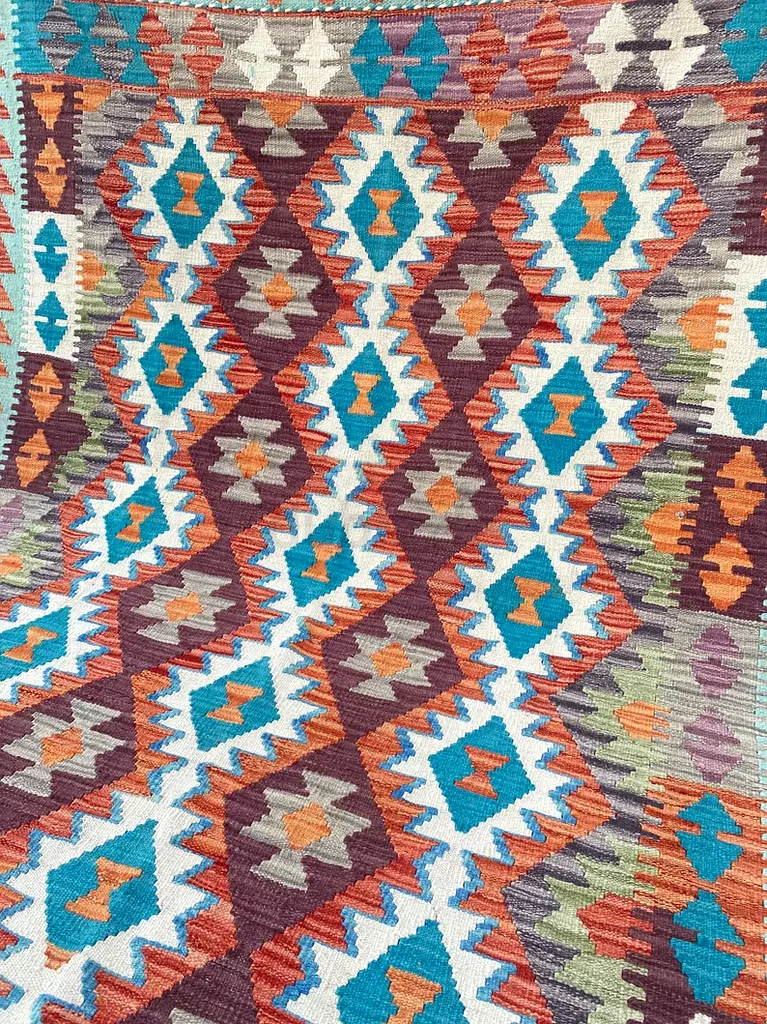 154 × 200 سم | سجادة كليم تركمانية يدوية جديدة وجميلة63183722888705114