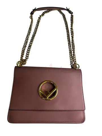 Authentic Fendi Pink Kan I F Logo Shoulder Bag