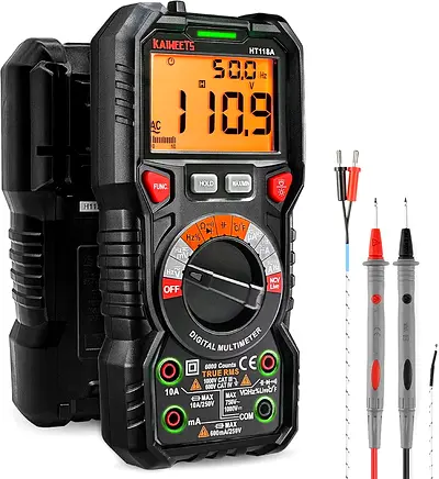 KAIWEETS HT118A Digital Multimeter Professional, T-RMS Autoranging Multitester 6000 Counts Measures