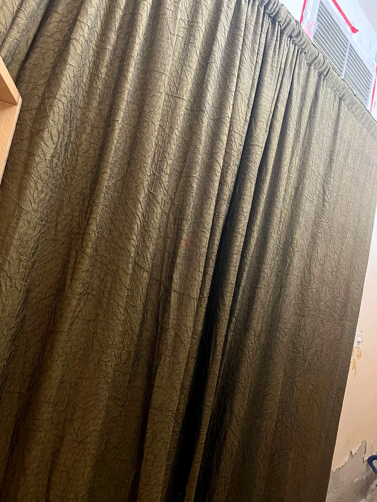 Chic Olive Green Curtain with Modern Mirror Setup 2 curtains63220820981122111