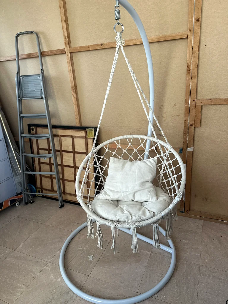 Handwoven Swing Cotton Rope Hanging Chair with Large Cushion | Swing63186753243138111
