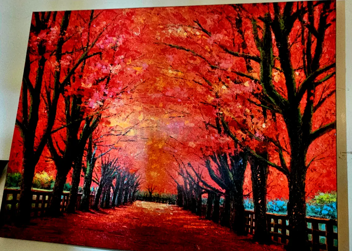 Vibrant Autumn Landscape Painting - Perfect for Your Home!