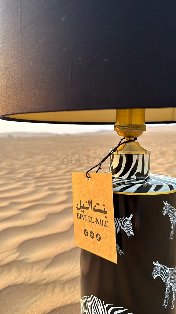 Handmade Stylish Zebra Print Table Lamp - Rechargeable, Cordless, Remote Control63219828868993114
