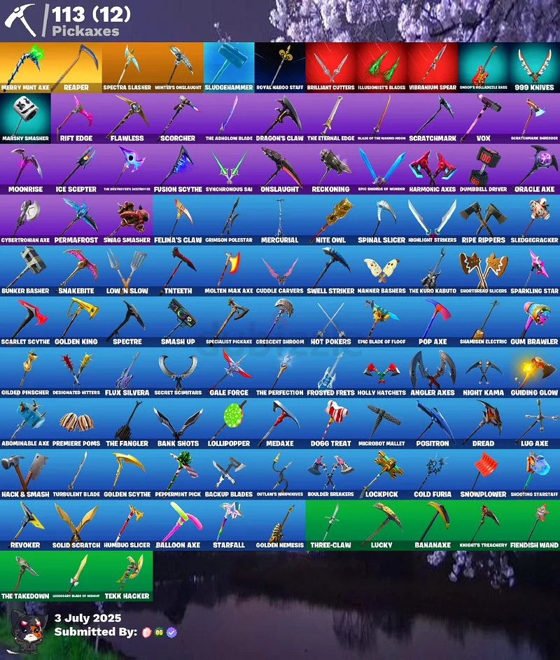 حساب فورتنايت منتي + 125 سكن63228311422593114