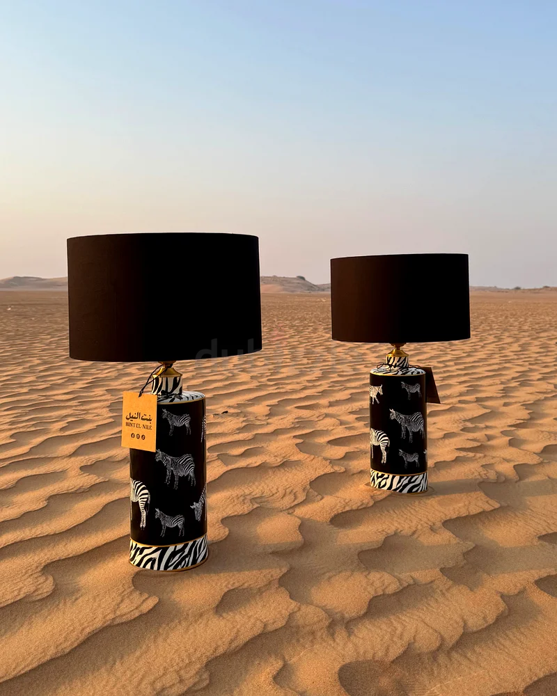 Handmade Stylish Zebra Print Table Lamp - Rechargeable, Cordless, Remote Control63219828868993111