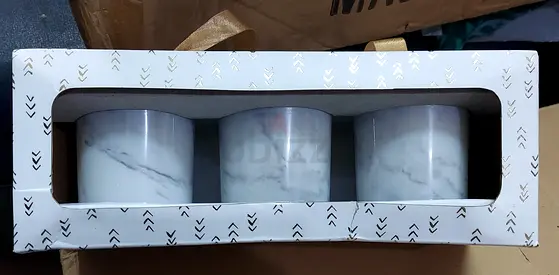 Elegant Marble Effect Candle Holders Set