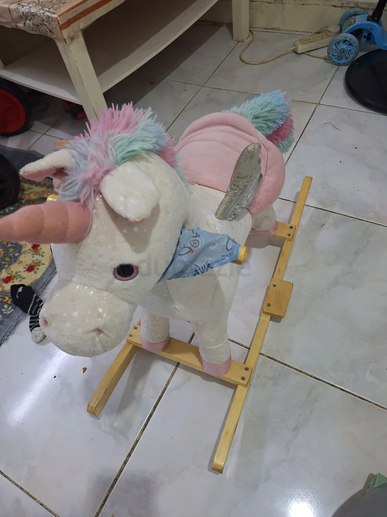 Cute Unicorn Rocking Horse for Kids | Soft Plush  Wooden Base 🦄63198145060483112