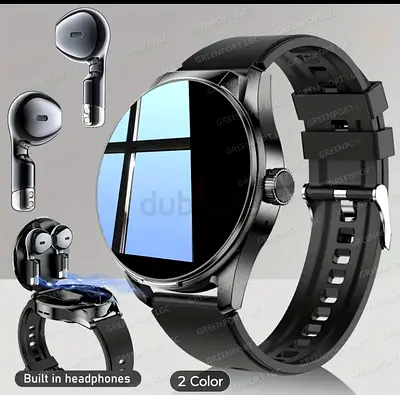 2 in 1 Stylish Built-in Headphones Mens Smart Watch