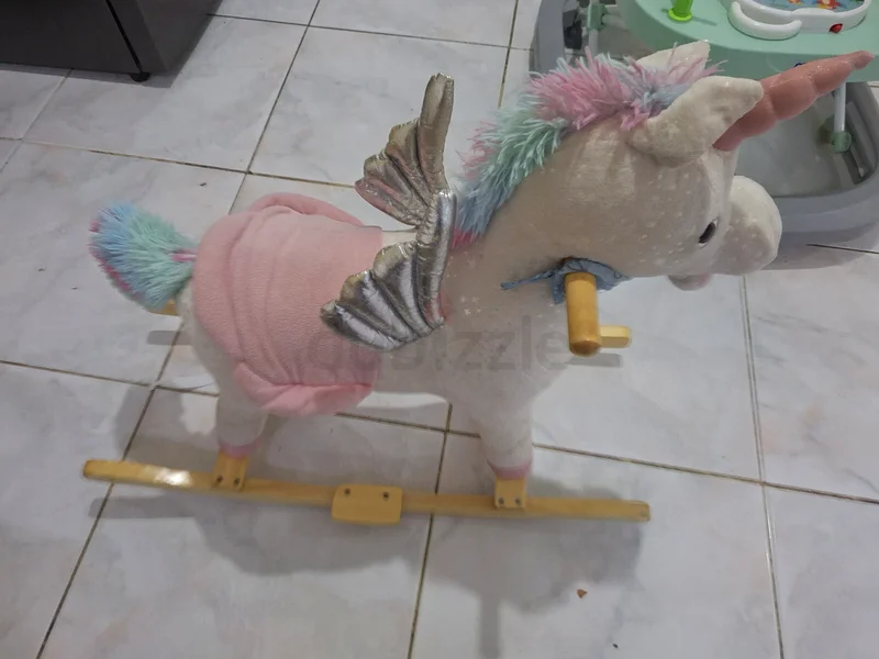 Cute Unicorn Rocking Horse for Kids | Soft Plush  Wooden Base 🦄63198145060483111